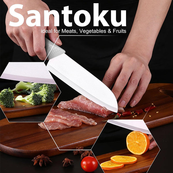 Ceramic Knife - 7 Inch Chef'S Santoku Knife - Sharp Ceramic Kitchen Knife with Sheath Cover6