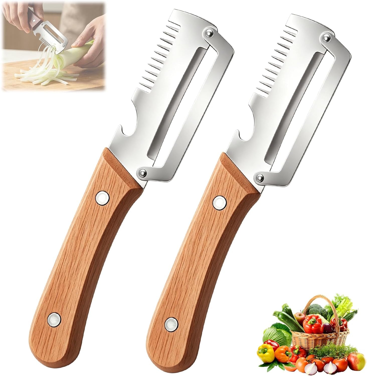 2pcs-multifunctional-vegetable-peeler-wooden-kitchen-tool-with-bottle-opener-3-in-1-kitchen-gadgets-stainless-steel-peelers-for-fruit-veggie