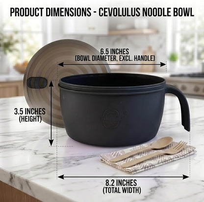Large Ramen Bowl,Microwave Ramen Cooker,Microwave Pasta Cooker 48Oz,College Dorm Room Essentials for Girls for Boys, Apartment Essentials, Bpa-Free. (Black)2