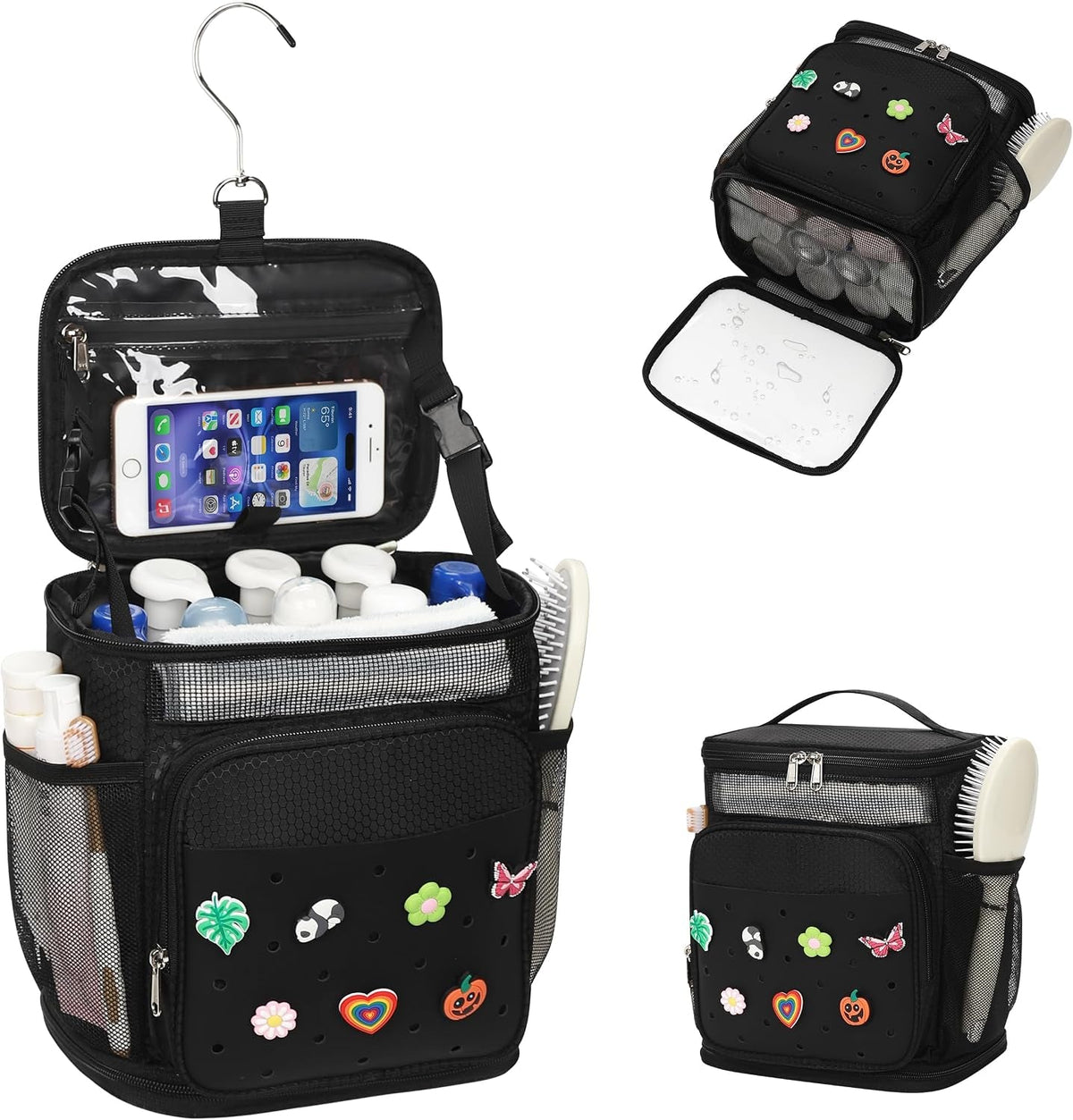 shower-caddy-portable-hanging-shower-caddy-for-college-dorm-room-essentials-mesh-shower-bag-with-diy-decoration-charms-large-capacity-toiletry-bag-for-gym-swiming-camping-bathroom-beach-travel