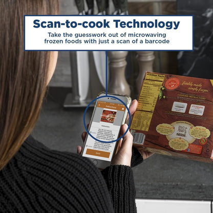 GE Smart Countertop Microwave Oven | Complete with Scan-To-Cook Technology and Wifi-Connectivity | 0.9 Cubic Feet Capacity, 900 Watts | Smart Home & Kitchen Essentials | Stainless Steel2