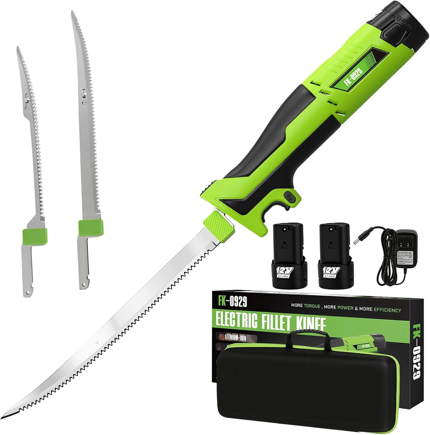 12v-cordless-electric-fillet-knife-8-flexible-10-rigid-blades-2x-1500mah-batteries-1-5h-fast-charger-safety-lock-non-slip-handle-carry-case-for-outdoor-fishing-filleting-green