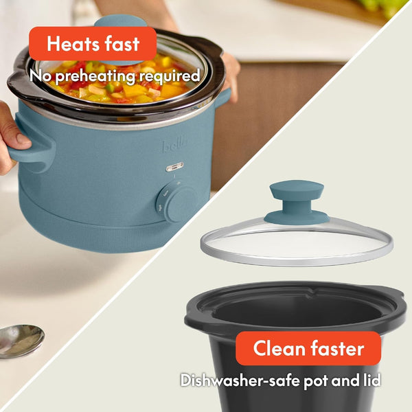 1.5Qt Manual Non-Toxic Slow Cooker with 3 Heat Settings, Surf4