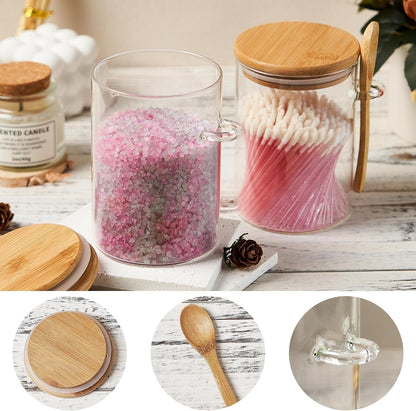 15 Oz Glass Sugar Container, 2 Pack Coffee Container, Glass Jars with Lids3