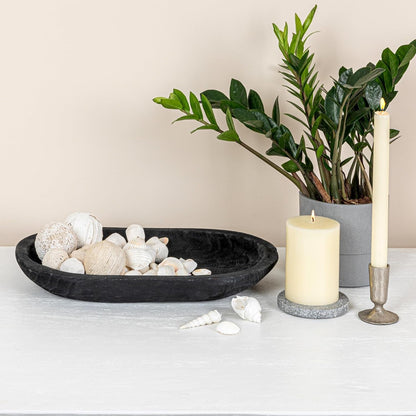 Hand-Carved Paulownia Wood Bowl, Black5