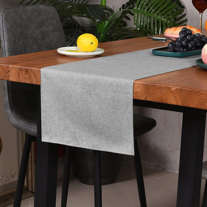 Grey Cotton Table Runner 13 X 72 Inches Long Farmhouse Style2
