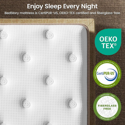 14 Inch Medium Firm King Mattress, Deep Sleep Hybrid Mattresses in a Box, Zoned Lumbar Support for & Back Pain Relief, Made in USA, Certipur-Us Certified, 365 Night Trial, 10-Year5