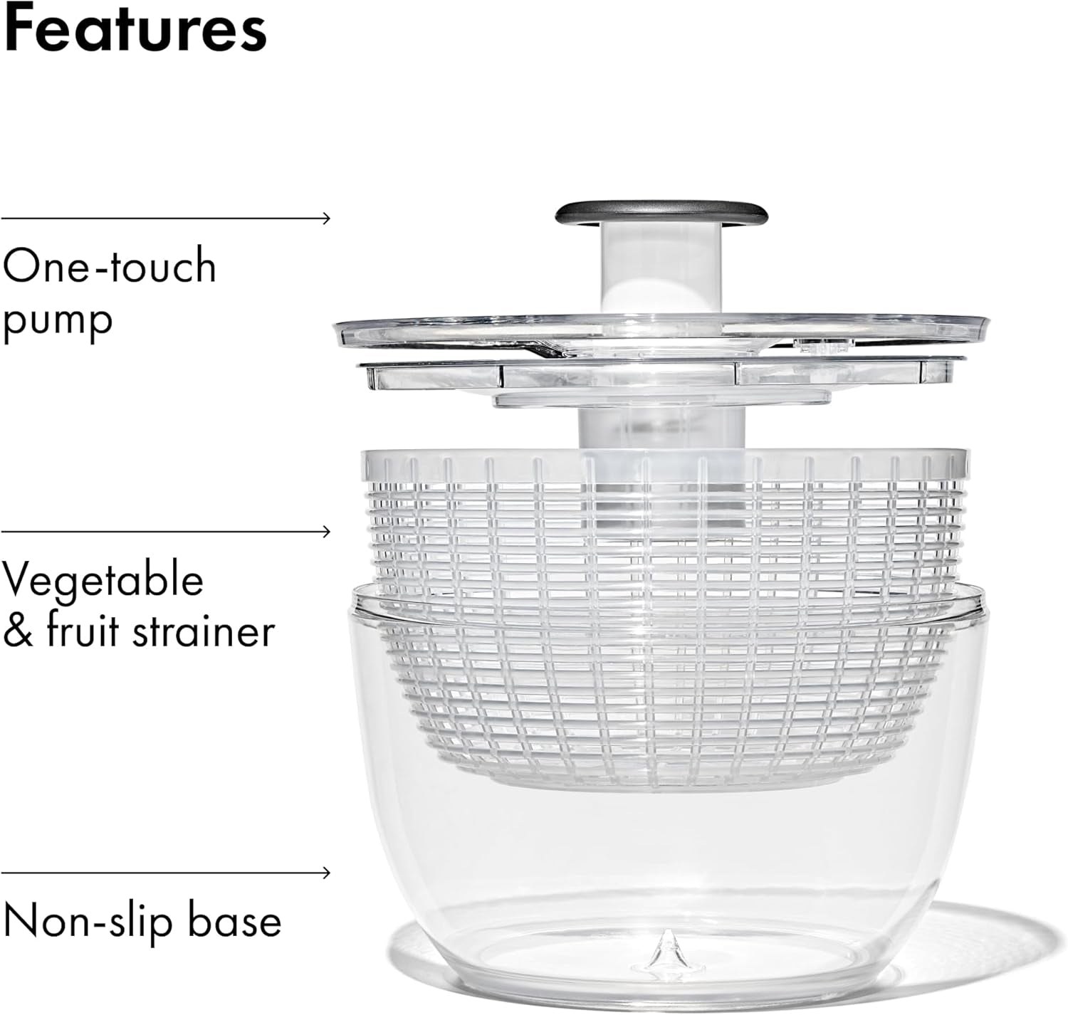 oxo-good-grips-salad-spinner-lettuce-spinner-fruit-washer-fruit-washing-bowl-with-strainer-vegetable-cleaner-salad-cleaner-lettuce-washer-6-22-quart-capacity-spin-dry-lettuce-herbs-fruit-vegetables-non-slip-base-large-capacity-bowl-easy-one-touch-press-pump-meal-prep