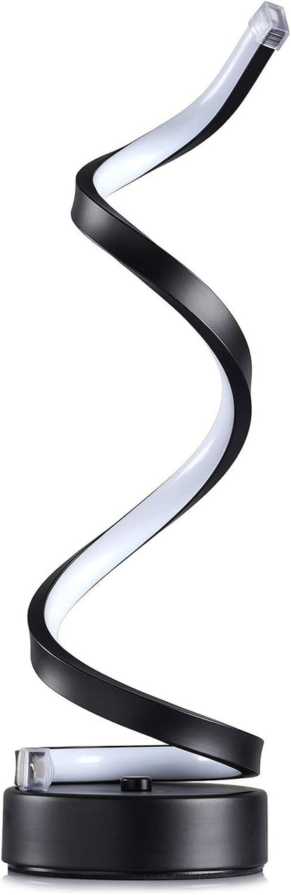Black Spiral LED Table Lamp, Dimmable Bedside Lamp, 15.8 Inch7