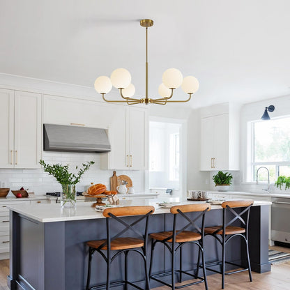Gold Sputnik Chandelier 6-Light Mid Century Pendant for Dining Room3