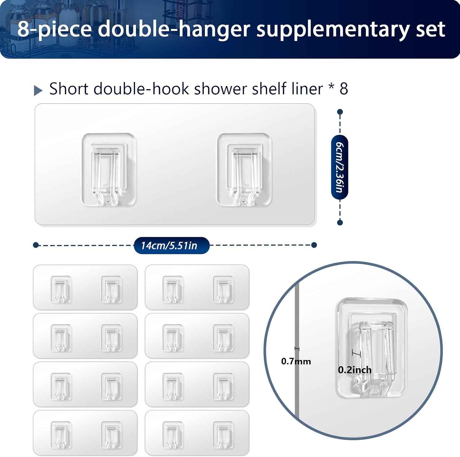 shower-caddy-adhesive-replacement-hooks-heavy-duty-waterproof-strips-no-drilling-for-bathroom-shelves-kitchen-racks-and-soap-holders-transparent-8pack-2hook