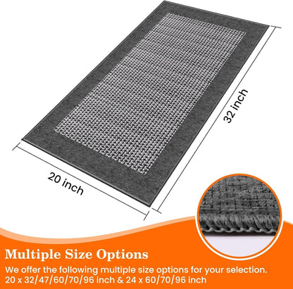 Chenille Kitchen Rug, Kitchen Mat for Floor, 32'' X 20'', Grey | Absorbent Chenille, Non-Slip Backing, Machine Washable, Ideal for Kitchen Sink, Entryway, Laundry Room & Office6