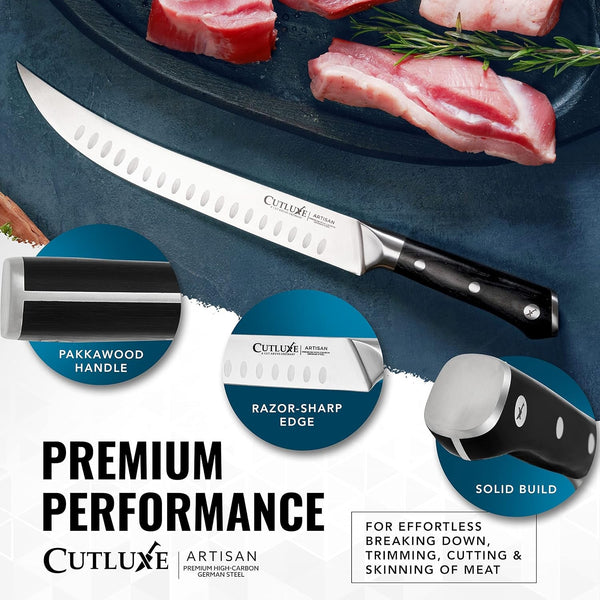 Butcher Knife, 10" Cimeter Breaking Knife for BBQ & Brisket8