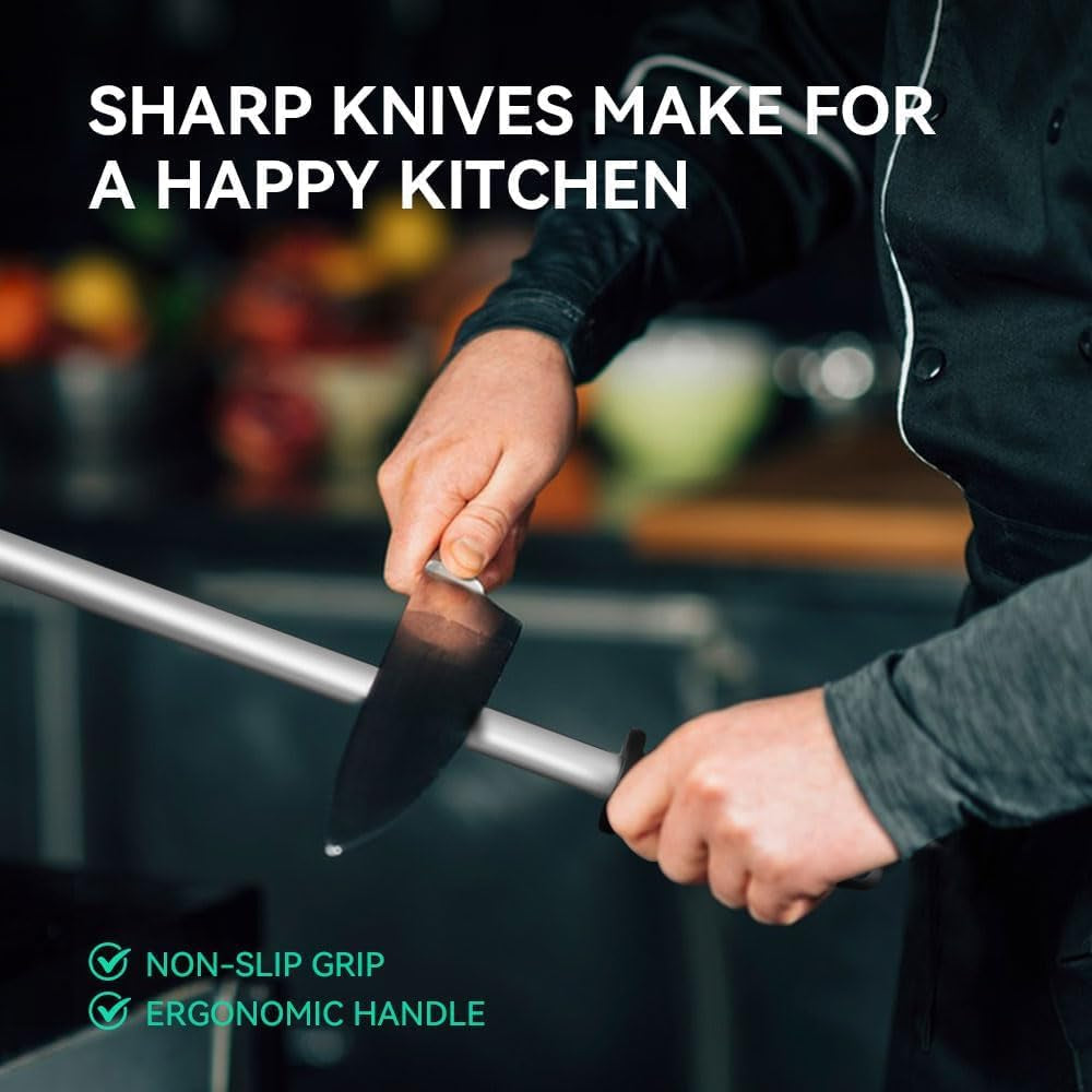 12-in-diamond-carbon-steel-professional-knife-sharpener-rod-kitchen-home-or-hunting-master-chef-hunter-or-home-gourmet-blade-sharpening-rod-or-stick-for-kitchen-and-hunting-knives-diamond-coated-carbon-steel-rod-for-consistent-reliable-sharpening-and-honing-every-time
