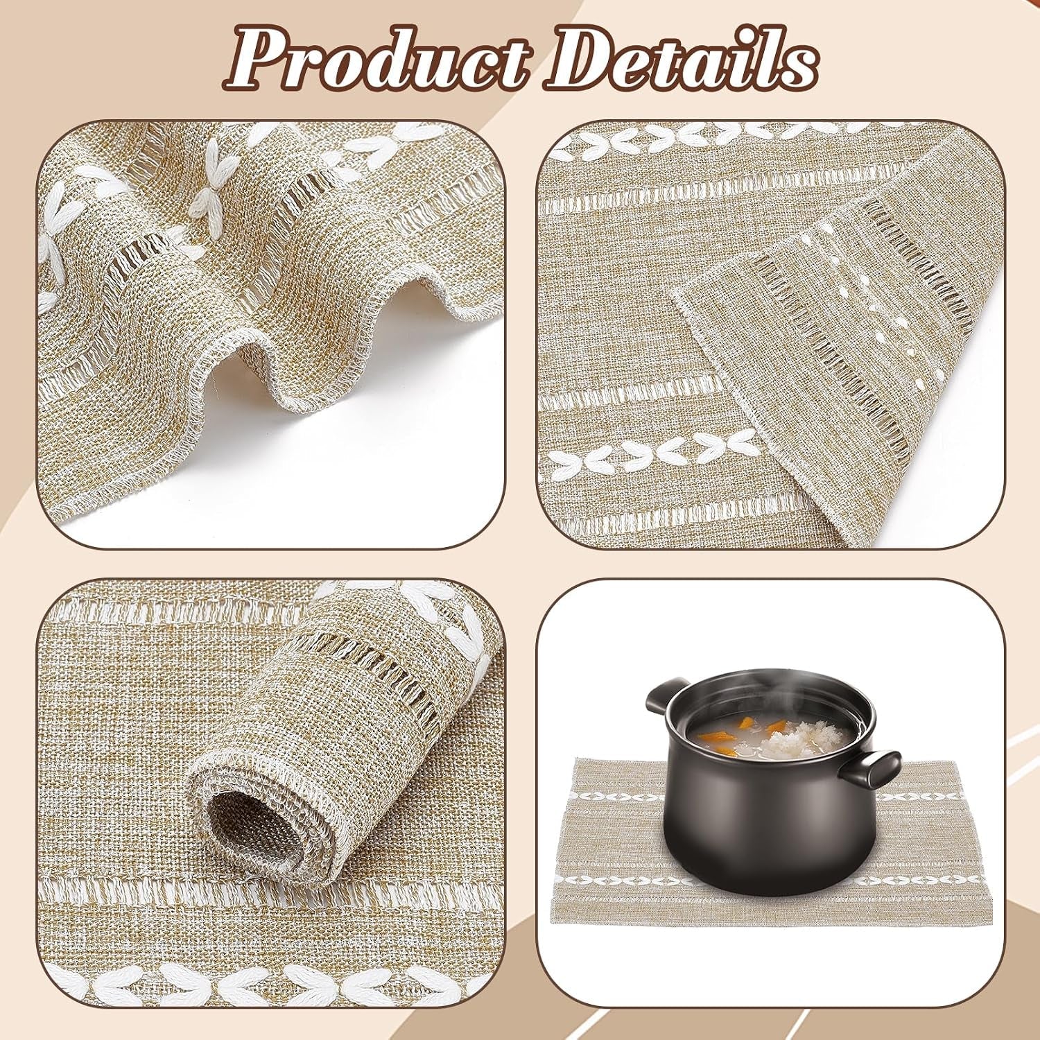 10pcs-cotton-linen-placemats-12-x-18-inch-boho-placemats-rustic-hemstitch-place-mats-heat-resistant-wrinkle-free-table-mats-for-kitchen-table-home-decorations-beige