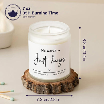 Sympathy Gifts for Loss of Loved One - No Words Just Hugs Candle2