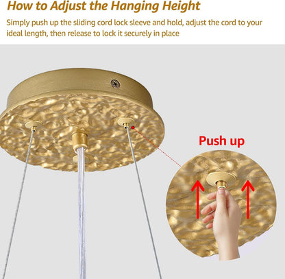 Gold Tree Branch Chandelier 32" 10-Light Modern Crystal Light Fixture4