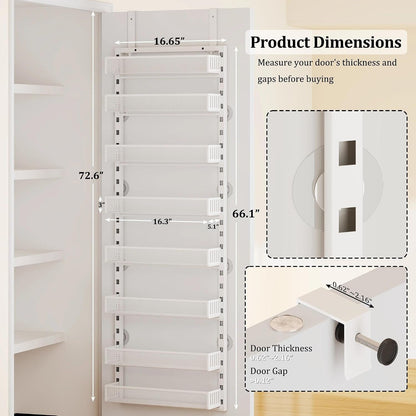 8-Tier Adjustable over the Door Pantry Organizer with Metal Mesh Baskets2