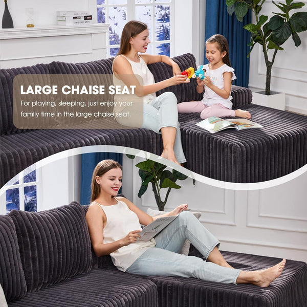 Boneless Couch Modular Sectional Sofa L-Shape Lounge Cloud Couch4