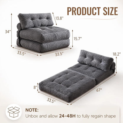 Foldable Bed Chair for Adults, 3-In-1 Foam Fold Out Couch, Dorm Chair Bed2