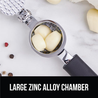 GORILLA GRIP Garlic Peeler and Press Set, Heavy Duty Mincer, Black4