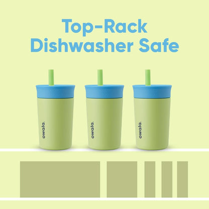 Owala Tumbler Kids Stainless Steel Water Bottle 12 Oz Turtley Awesome | Insulated | Spill-Resistant Lid | Reusable Straw | Double-Wall Vacuum Insulation | Cup-Holder Friendly5