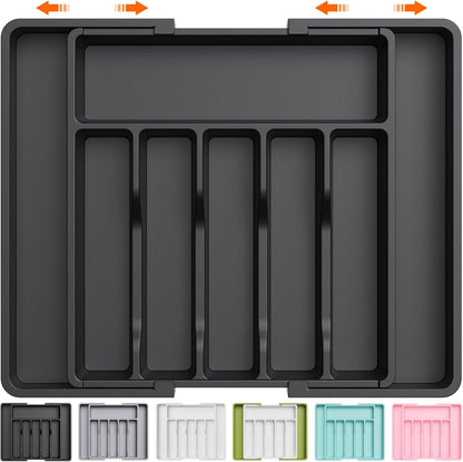 Extra Large Silverware Drawer Organizer, Expandable Utensil Tray1