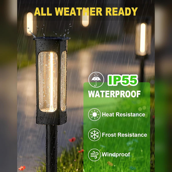 Solar Pathway Lights Outdoor, Bright LED Garden Lights Warm White4