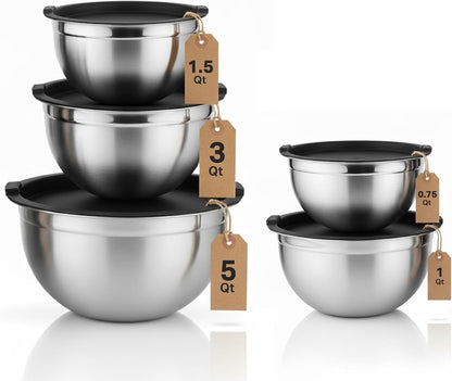 Stainless Steel Mixing Bowls with Lids, Set of 5, for Home Kitchen1