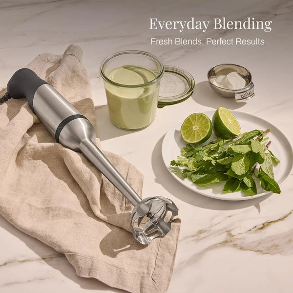 All-Clad Electrics Stainless Steel Immersion Blender 2 Piece Turbo Function 600 Watts Detachable, Variable Speed Control, Hand Blander, 9-1/4-Inch4