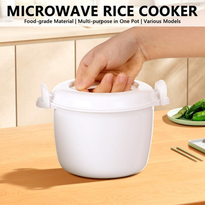 Microwave Rice Cooker 2 Quart, Microwave Steamer for Vegetables, 1.8L Professional Large Micro Cookware for Grains, Pasta & Potatoes - BPA Free, Dishwasher Safe5