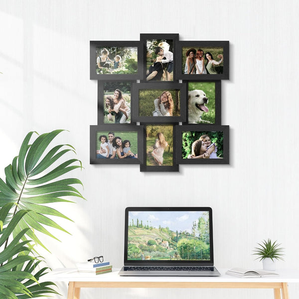 4X6 Collage Frame 9 Pack Glass Front Assembly Required Black2