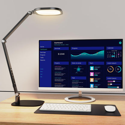 LED Desk Lamp for Home Office, Soft Edge-Lit Design - Modern Style | Eye-Caring Diffused Light, Professional Computer Light for Reading, Crafts & Zoom, Dimmable with 30 Modes, Memory & Timer1