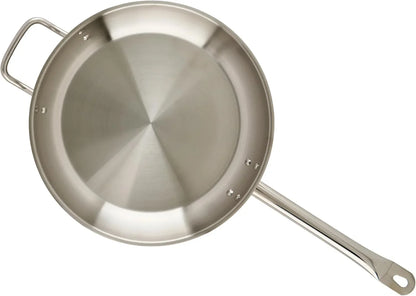 Winco 12" Stainless Steel Fry Pan with Helper Handle | Dishwasher Safe, Induction Compatible, Even Heat Distribution, Helper Handle, Great for Sauteing, Searing and Frying7
