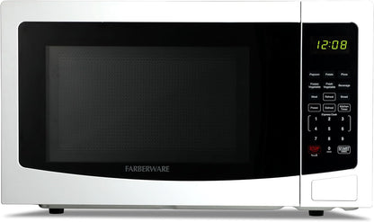 1.1 Cu. Ft. Countertop Microwave Oven – 1000 Watts Power, Auto Cook Settings, Defrost, Easy Clean and Child Safety Lock - White1