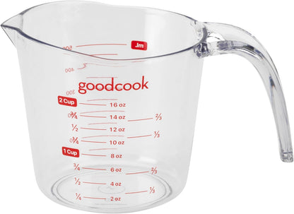 Everyday 2-Cup Measuring Cup Liquid Measuring with Ounces and Milliliters Markings Tapered Pour Spout Easy-To-Read Lines Comfortable Handle for Precise Measuring, Clear1