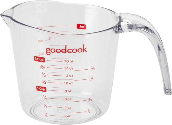 Everyday 2-Cup Measuring Cup Liquid Measuring with Ounces and Milliliters Markings Tapered Pour Spout Easy-To-Read Lines Comfortable Handle for Precise Measuring, Clear1