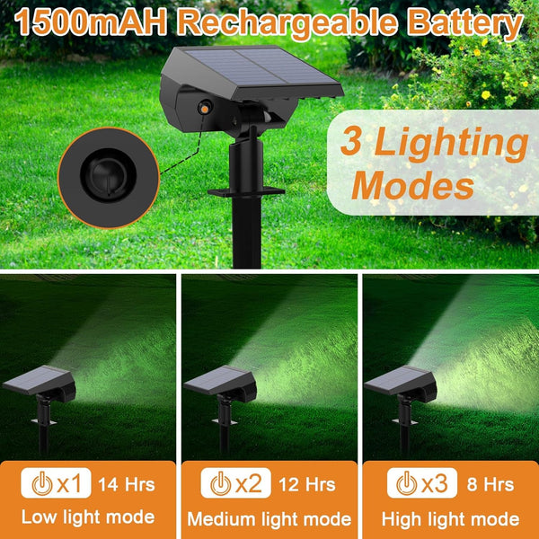 Solar Light Outdoor, IP68 Waterproof, 65 LED, Cool White, 6 Pack3