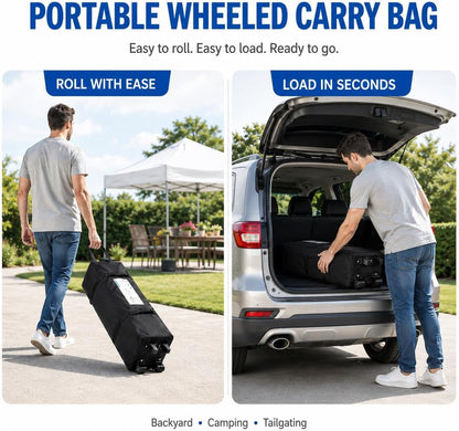 Yaheetech 10X10 Pop up Canopy Tent 1-Button One Person Quick Setup, White | Portable Easy Set-Up Commercial Gazebo Equipped with Wheeled Bag & 4 Sandbags, Fit for Home Party and Outdoor Events7