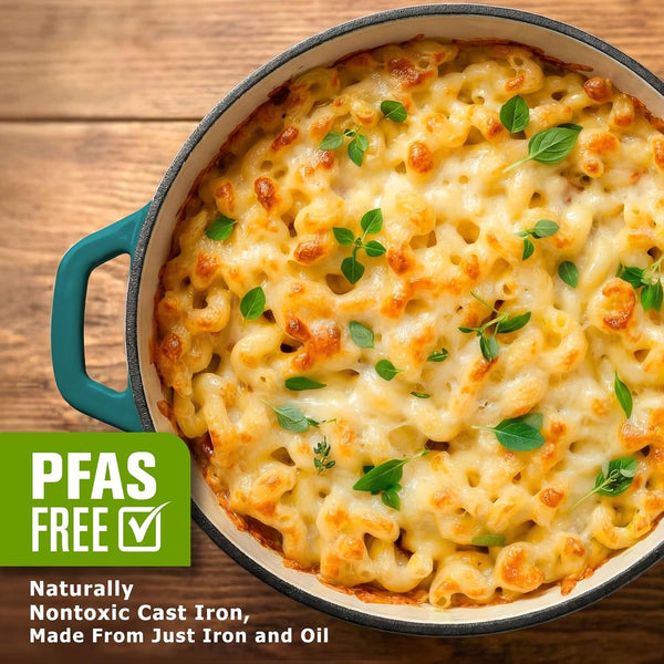 Mueller Duracast 6 Quart Enameled Cast Iron Dutch Oven Pot with Lid | Sourdough Bread Baking, Pfoa-Free, 500°F Oven Safe - All Cooktops Incl. Induction, Braising & Slow Cooking, Emerald3
