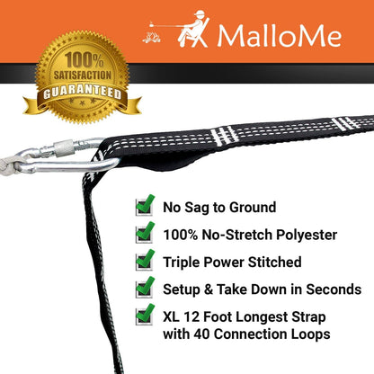 Hammock Straps for Trees - Swing Straps - Multi-Purpose Hanging Kit, Heavy Duty Adjustable Tree Strap for Hammocks, Swings & Outdoor Use, Safe for Branch or between 2 Trees2