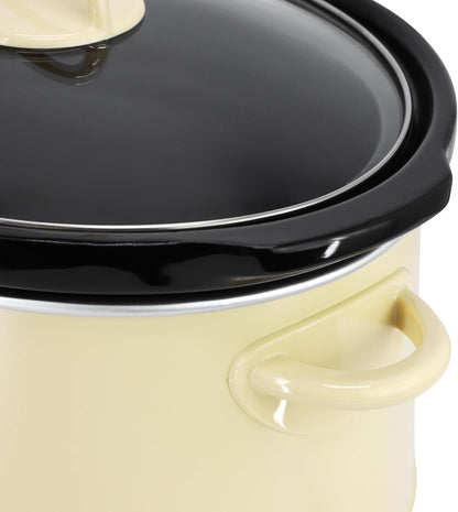 3.7 Quart Electric Countertop Slow Cooker Appliance with Removable Ceramic Pot Ivory, Adjustable Temperature (3.7 Qt Ivory)6