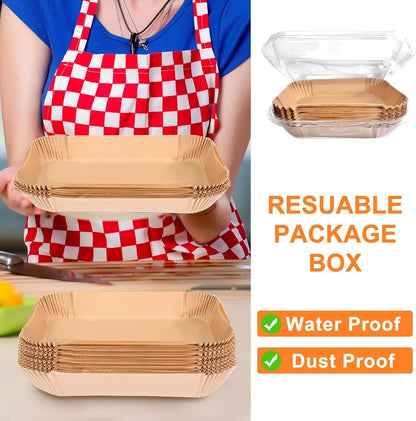 200PCS Air Fryer Liners for Ninja: Higher Non-Stick Disposable Parchment Paper Liner for Ninja DZ201/DZ401 Dual Airfryer Baking - Food Grade Ninja Air Fryer Accessories (Rectangle - 8.6 X 5.5 Inch)7