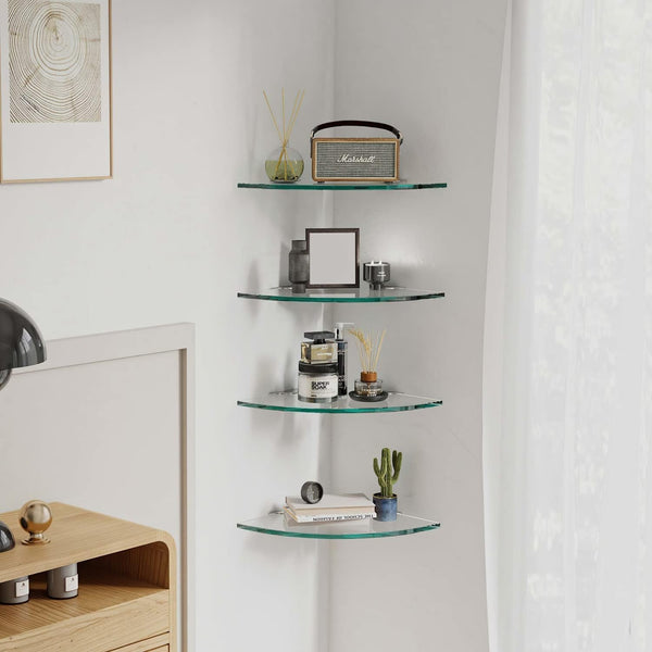 2 Sets Glass Shower Shelves - Corner Shower Shelf Organizer for Soap & Shampoo, Adhesive Bathroom Shelf, No Drilling4
