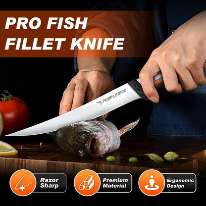 7" Fillet Knife with Sheath, Boning Knife for Meat Cutting2