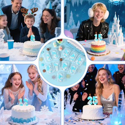 Frozen Birthday Candle Snowflake Number 3 Candle Cake Topper Cupcake Decor Frozen 3Rd Birthday Party Decorations Anniversary Celebrations Supplies Favors6