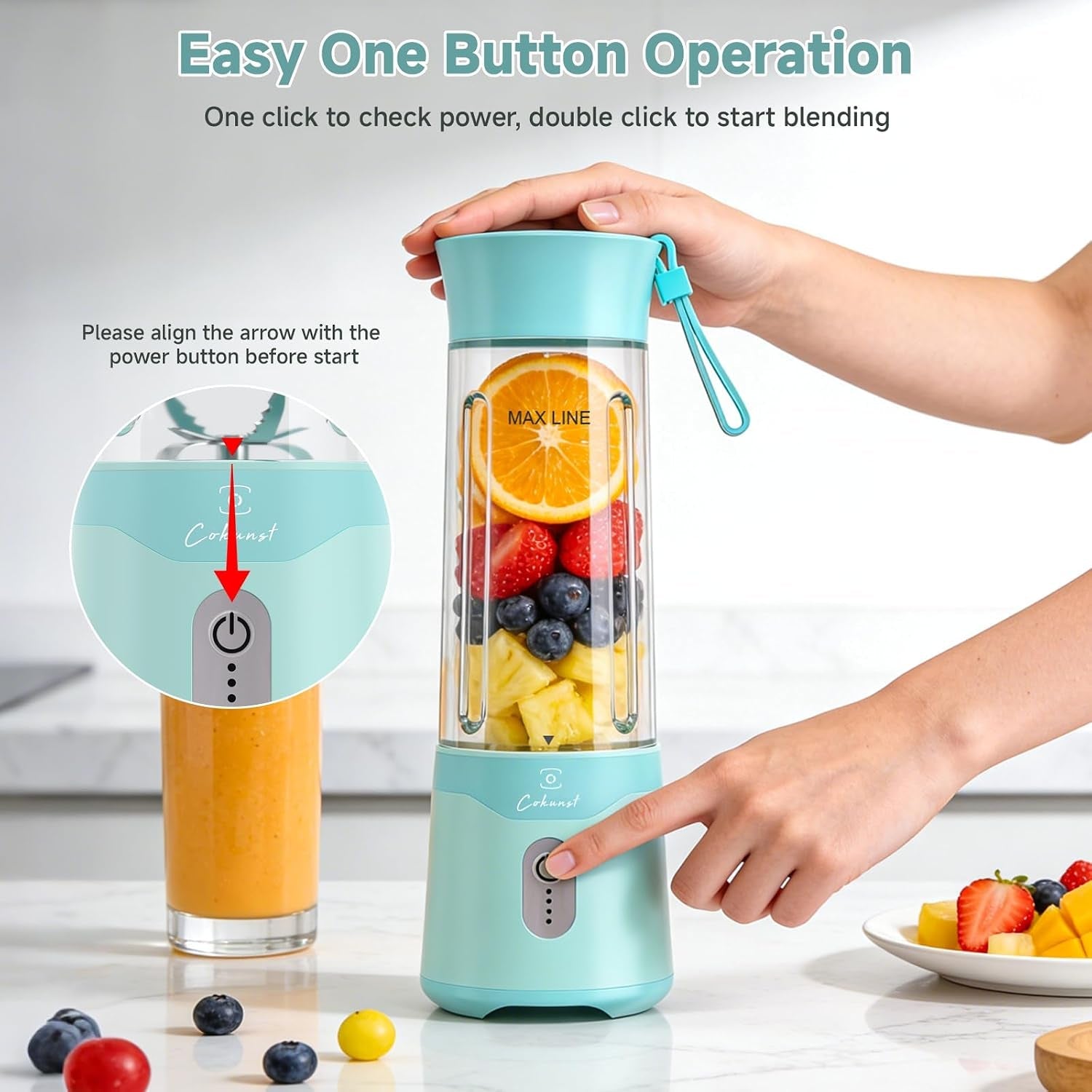 portable-blender-18oz-small-smoothie-blender-with-extra-lid-green-usb-c-rechargeable-6-blades-personal-blender-for-shakes-protein-on-the-go-cups-small-blender-for-travel-home-gym-office