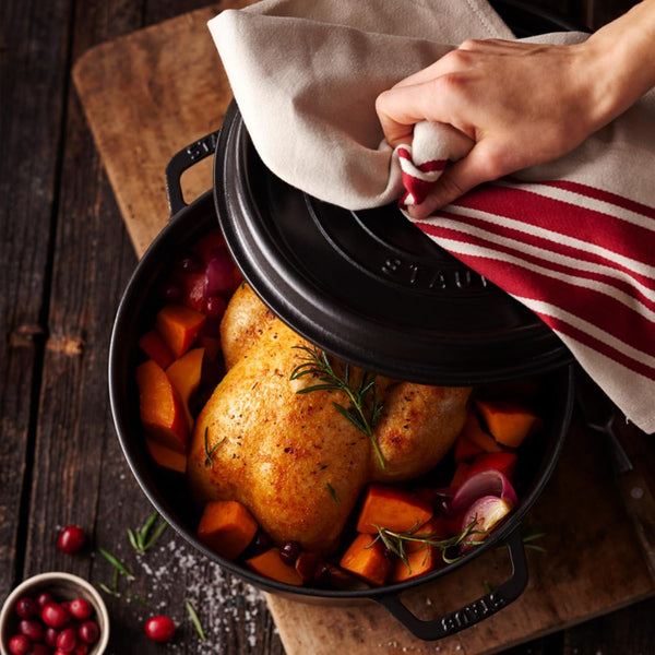 STAUB Cast Iron Dutch Oven 5.5-Qt round Cocotte, Made in France, Serves 5-6, Black Matte2