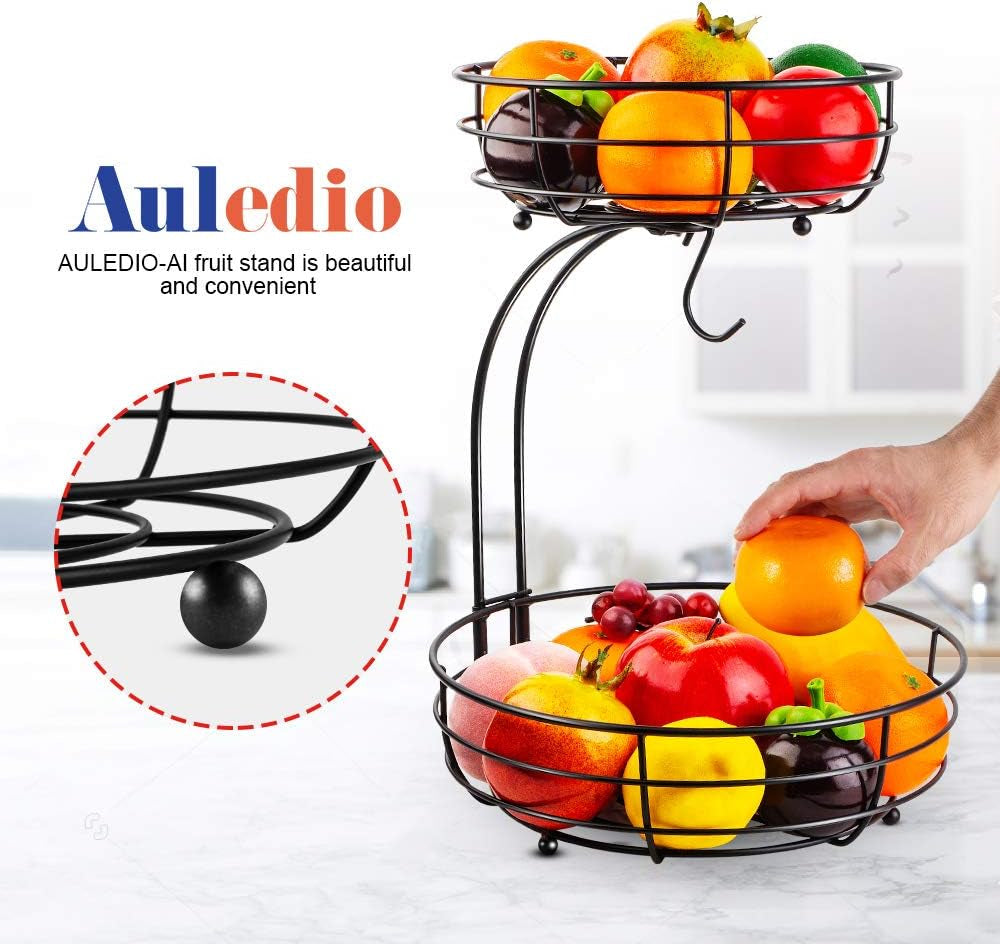 iron-2-tier-countertop-fruit-vegetables-basket-bowl-storage-with-banana-hanger-black-64-ounces