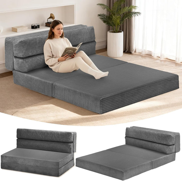 Foldable Mattress Full, 54" Folding Sofa Bed, 3-In-1 Convertible Sofa Bed Floor Couch for Living Room, Guest Room1